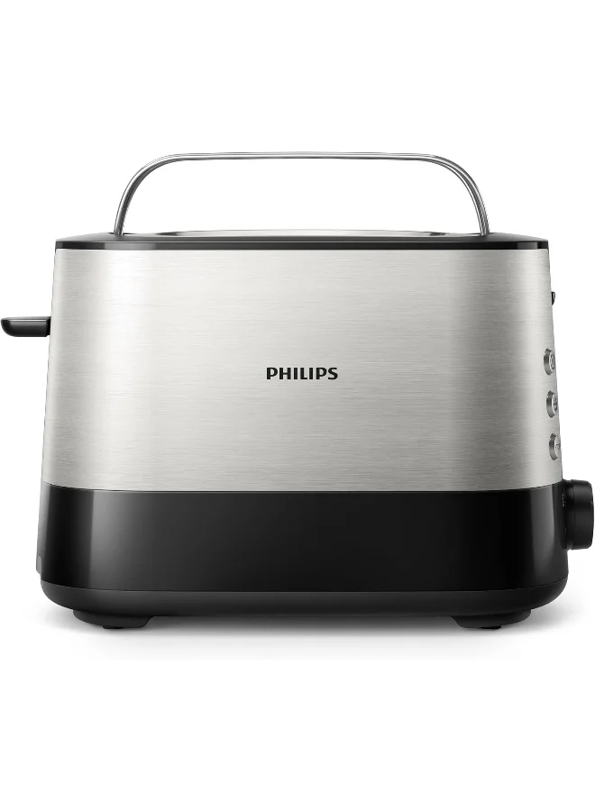 Philips Toaster Viva Collection - Two Wide Slots, 8 Browning Settings, Auto-Off, Defroste Mode, Cancel Button