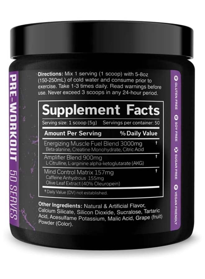 The Curse Pre-Workout Dark Grape Supplement 50 Servings