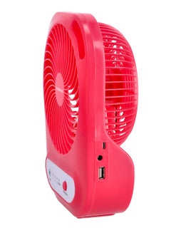 Olsenmark 6" Rechargeable Fan- OMF1785, LED Light with Long Working Hours and 3 Wind Speed OMF1785 Red/White  - Image 2