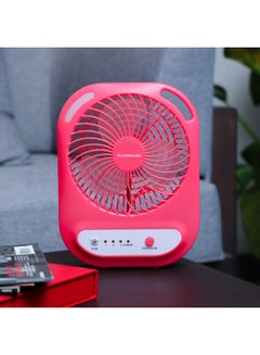 Olsenmark 6" Rechargeable Fan- OMF1785, LED Light with Long Working Hours and 3 Wind Speed OMF1785 Red/White  - Image 5