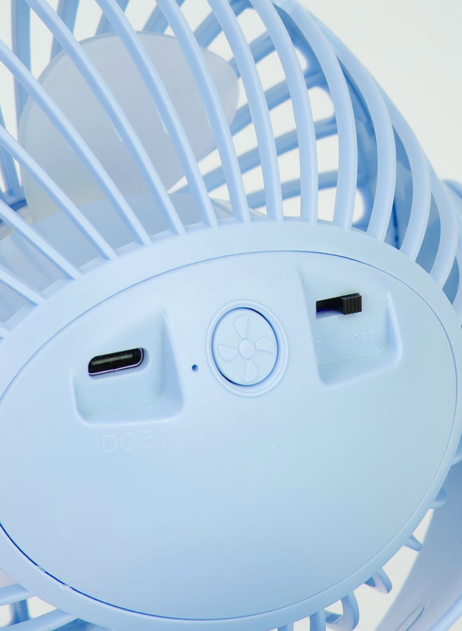 Olsenmark 6" Rechargeable Fan High Performance Fan with Working Time up to 6 Hours, 3-Speed Controls and 3 Leaf Blades OMF1790 Blue - Image 3