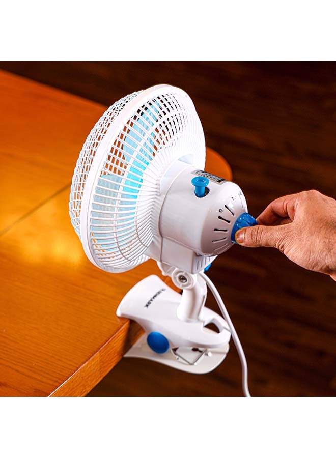 Olsenmark - 3 IN 1 Wall and Table Clip Fan 8", 3 Leaf Blades For Strong Wind And 2-Speed Levels, High Performance Motor For High Speed Wind, 360-Degree Rotation OMF1798H Blue and white - Image 1