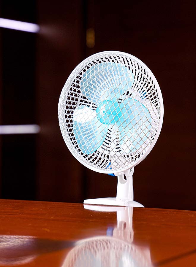 Olsenmark - 3 IN 1 Wall and Table Clip Fan 8", 3 Leaf Blades For Strong Wind And 2-Speed Levels, High Performance Motor For High Speed Wind, 360-Degree Rotation OMF1798H Blue and white - Image 1
