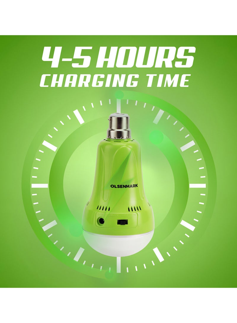 Olsenmark Rechargeable LED Bulb with Remote | Portable 5W LED Light with B22 Base | 2400mAh Battery, 4-Hour Runtime | Ideal for Power Cuts, Travel, Camping & Home Use Pista - Image 5