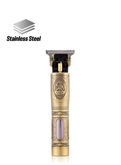 V091 Professional Rechargeable Electric Hair Trimmer With Metal Blade Gold