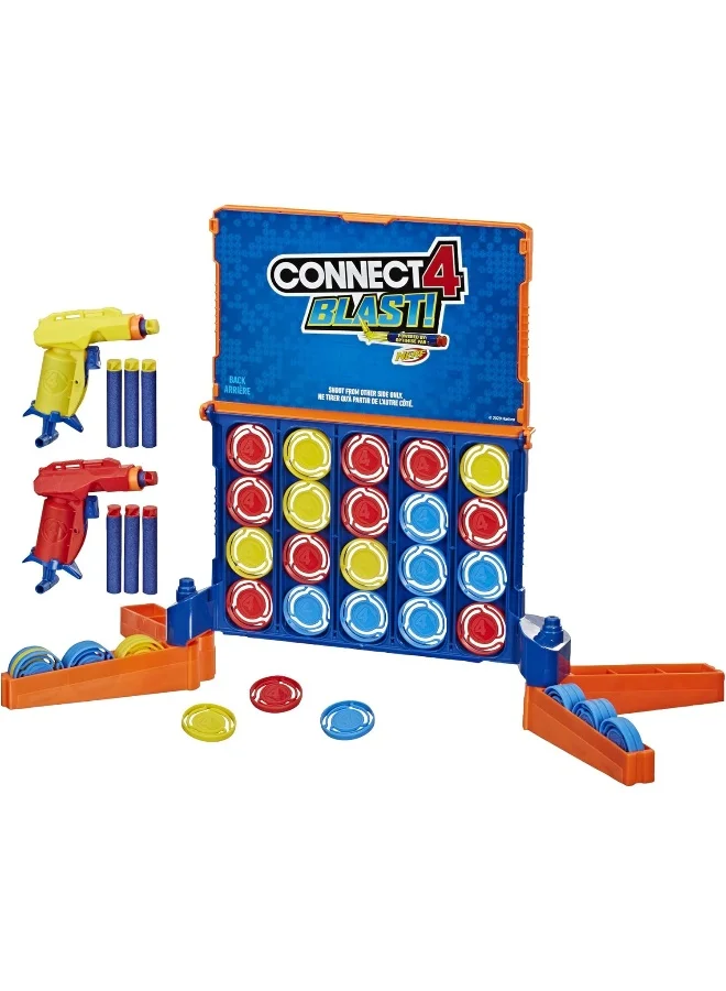 Hasbro - duplicate brand Connect 4 Blast! Game Powered By Nerf Includes Nerf Blasters And Nerf Foam Darts Game For Kids Ages 8 And Up