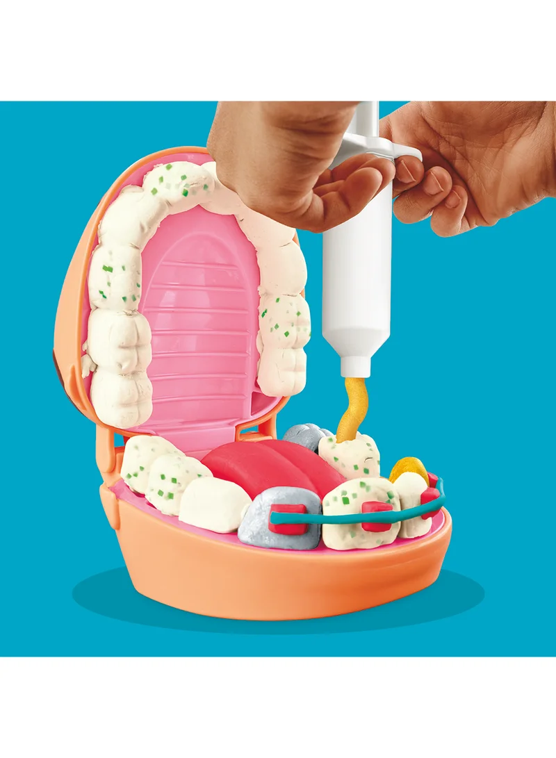 HASBRO - GAMING Doctor Drill 'n Fill Dentist Playset - Pretend Dental Tools, Create Teeth, Braces, and Fill Cavities, Includes 6 Play-DohMetallic Colored Modeling Compound Colors, 2 Ounces Each, Ages 3+