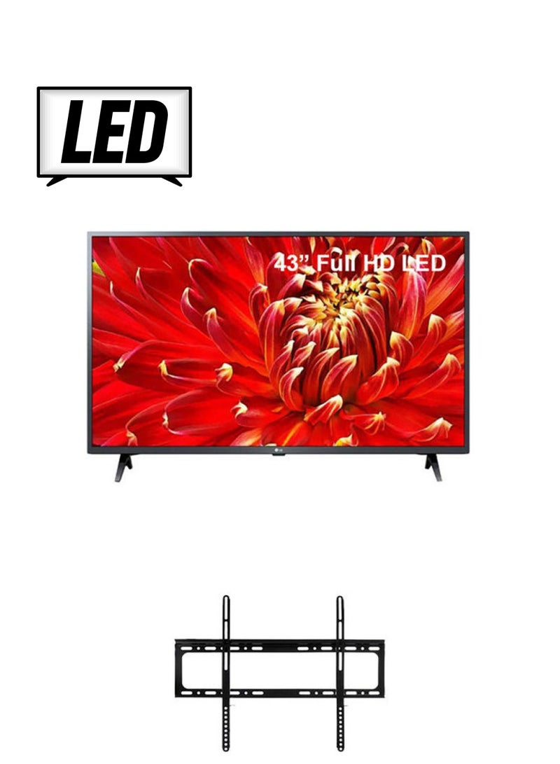 LG 43-Inch Full HD LED Smart Tv With Flat Panel Wall Mount Bracket 20x26 cm 43LM6300PVB /bundle/Gift Black - Image 1