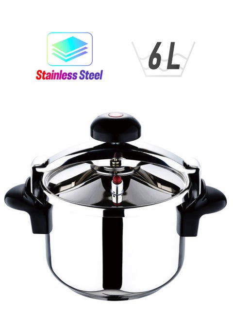 Stainless Steel Munchen Induction Bottom Pressure Cooker Stainless Steel 6Liters