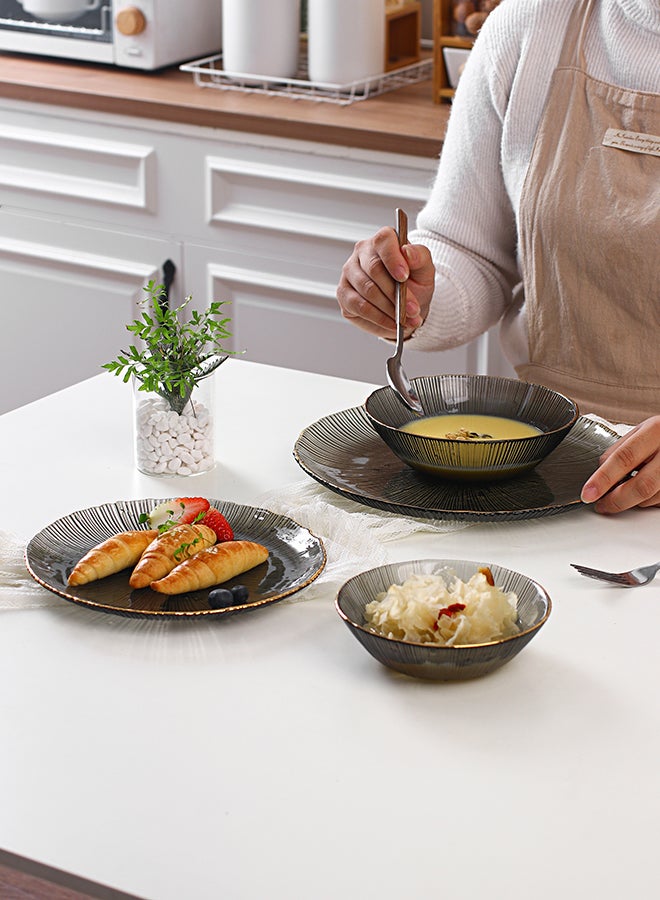 Shuer 4-Piece Glass Tableware Set Grey 26.5x26.5x2cm - Image 5