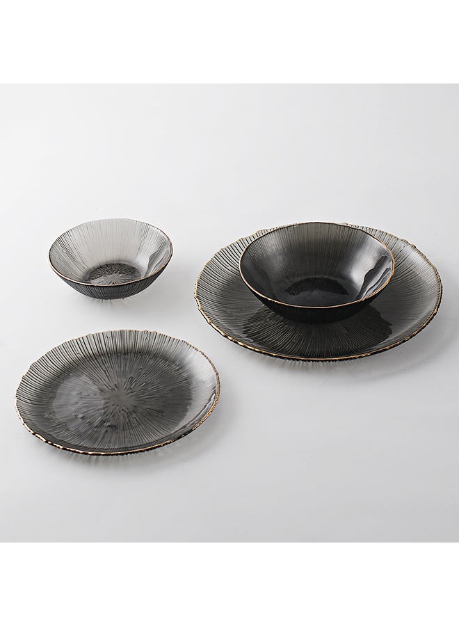 Shuer 4-Piece Glass Tableware Set Grey 26.5x26.5x2cm - Image 2