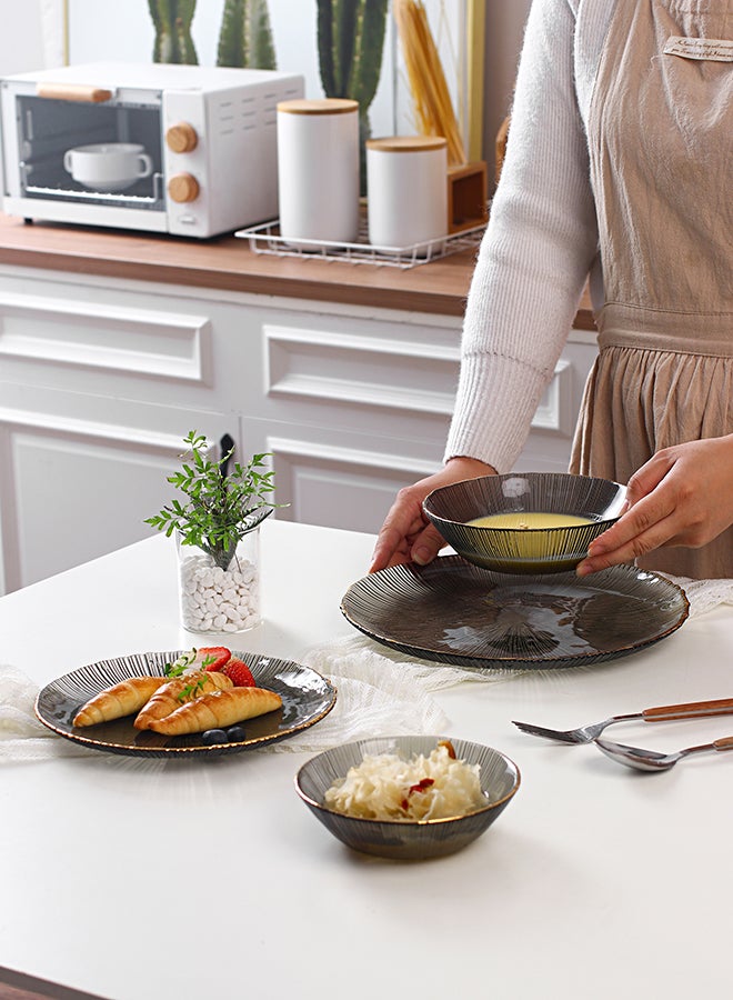 Shuer 4-Piece Glass Tableware Set Grey 26.5x26.5x2cm - Image 3