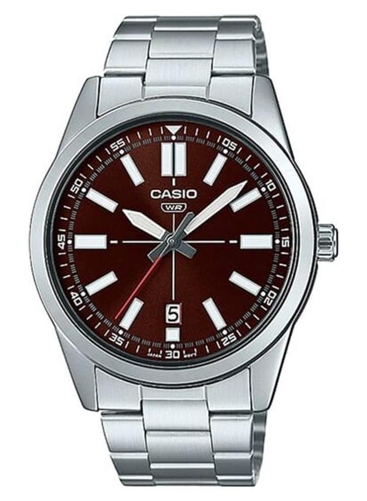 CASIO Men's Brown Dial Stainless Steel Band Analog Wrist Watch MTP-VD02D-5EUDF - Image 1