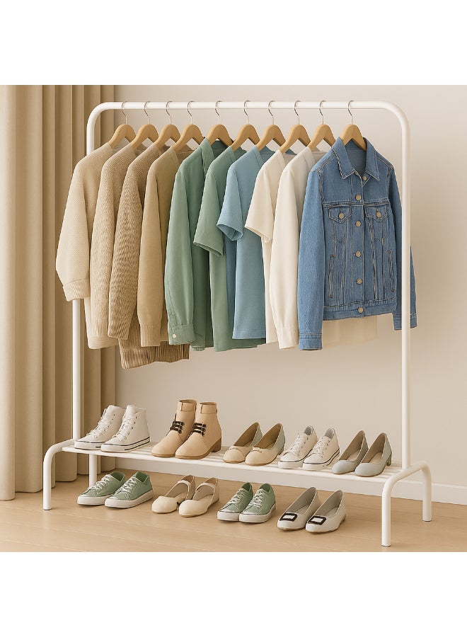 ALMUFARREJ - Clothes Organizer And Holder Metal Stand White 110X40X150cm - Image 1
