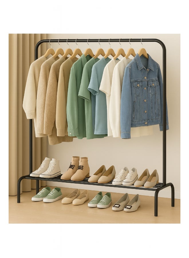 ALMUFARREJ Clothes Organizer And Holder Metal Stand Black 110X40X150cm - Image 1