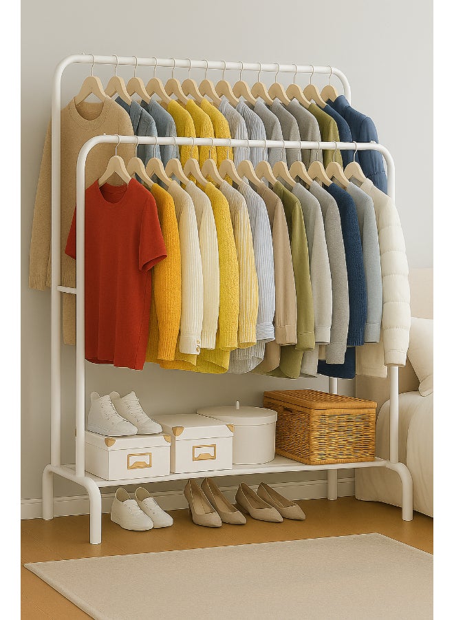 ALMUFARREJ Clothes Organizer And Holder Metal Stand 110x40x150cm White 
