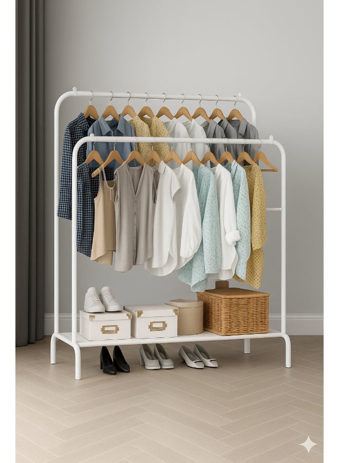 ALMUFARREJ Clothes Organizer And Holder Metal Stand 110x40x150cm White