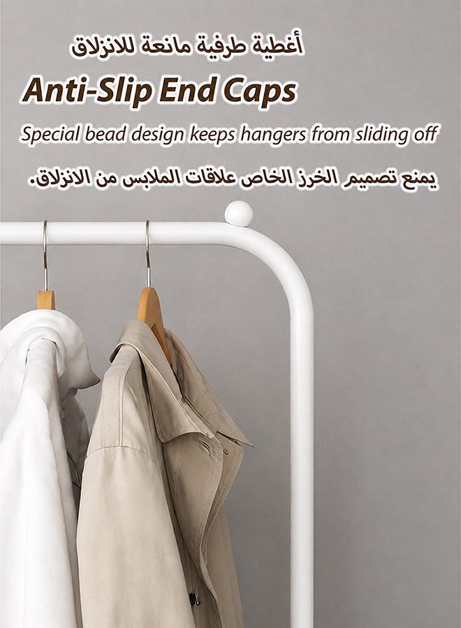 المفرج منظم ملابس وحامل معدني مقاس 110x40x150سم أبيض أبيض 110x40x150 cm - Image 5