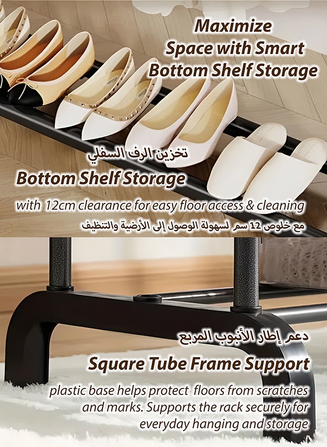 ALMUFARREJ Clothes Organizer And Holder Metal Stand Black 110x53x150cm - Image 5