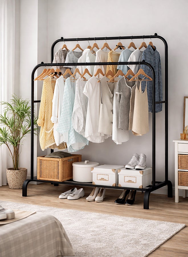 ALMUFARREJ Clothes Organizer And Holder Metal Stand Black 110x53x150cm - Image 2