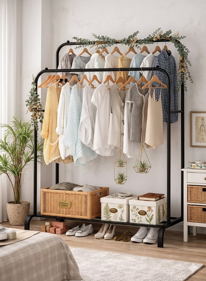 ALMUFARREJ Clothes Organizer And Holder Metal Stand Black 110x53x150cm - Image 1