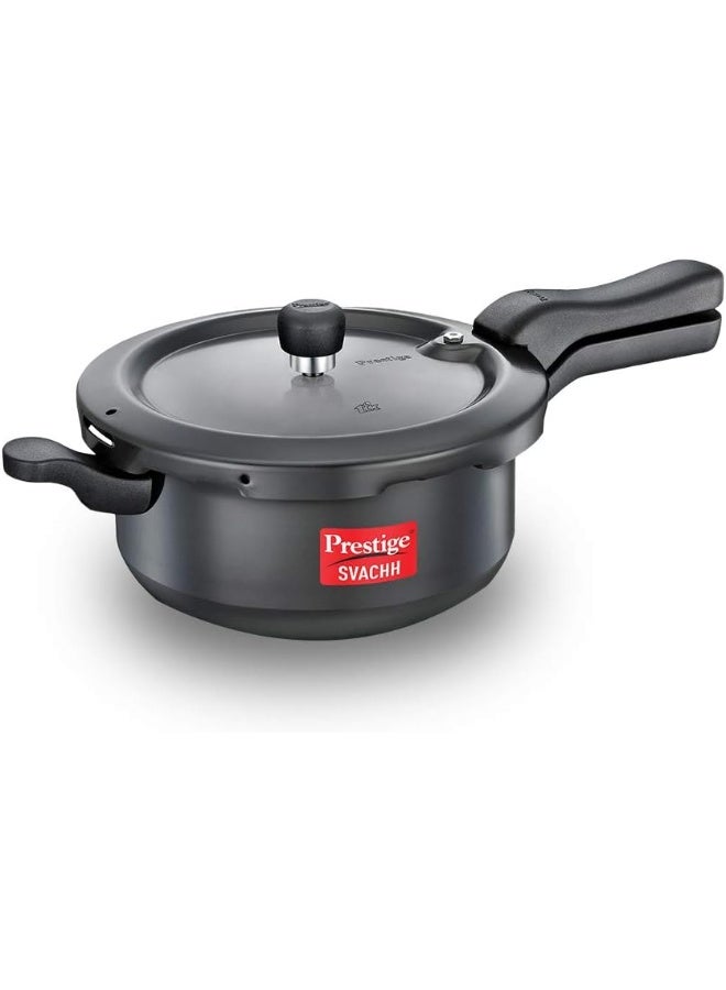 Prestige Svachh Hard Anodised Aluminium  Pressure Cooker Junior Deep Pan Black 3.5Liters - Image 1