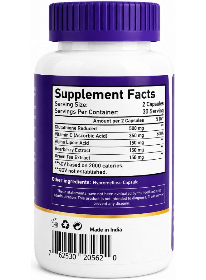 Nbl Natural Advanced Glutathione Complex With Vitamin C Skin Whitening Capsules 60'S