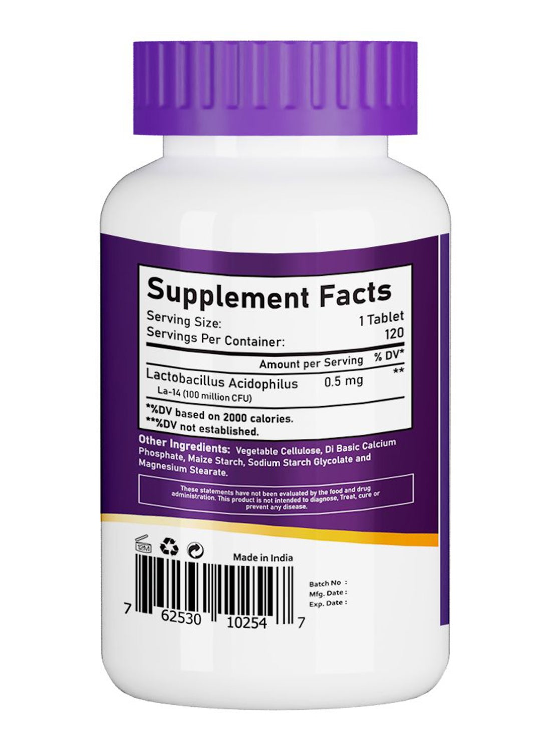 Nbl Natural Probiotics 100 Million Tablets 120'S