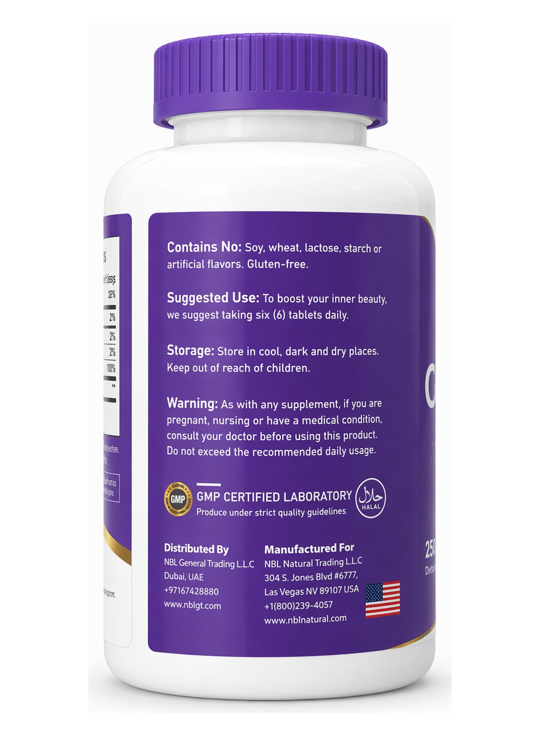 Nbl Natural Super Collagen With Vitamin C 6000Mg Tablets 250'S