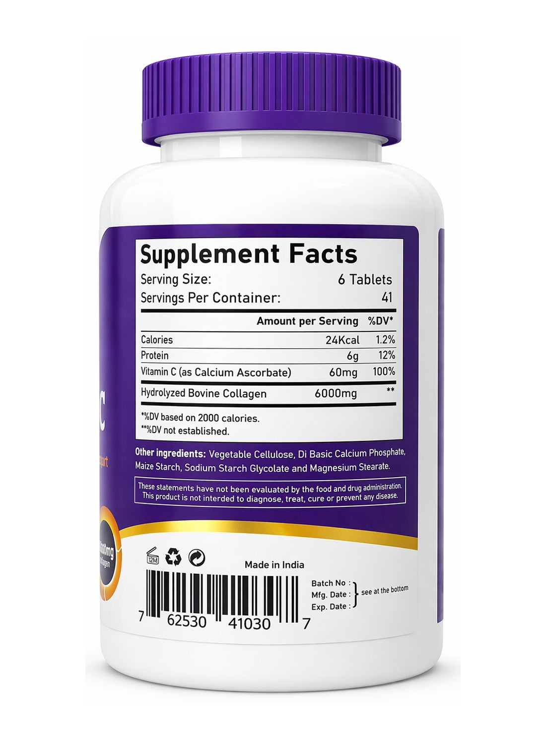 Nbl Natural Super Collagen With Vitamin C 6000Mg Tablets 250'S