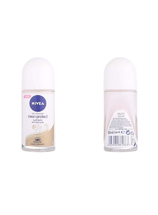 نيفيا مضاد للتعرق كلين بروتكت ببلية دوارة بخلاصة الشبة النقية أبيض 50ملليلتر - Image 3