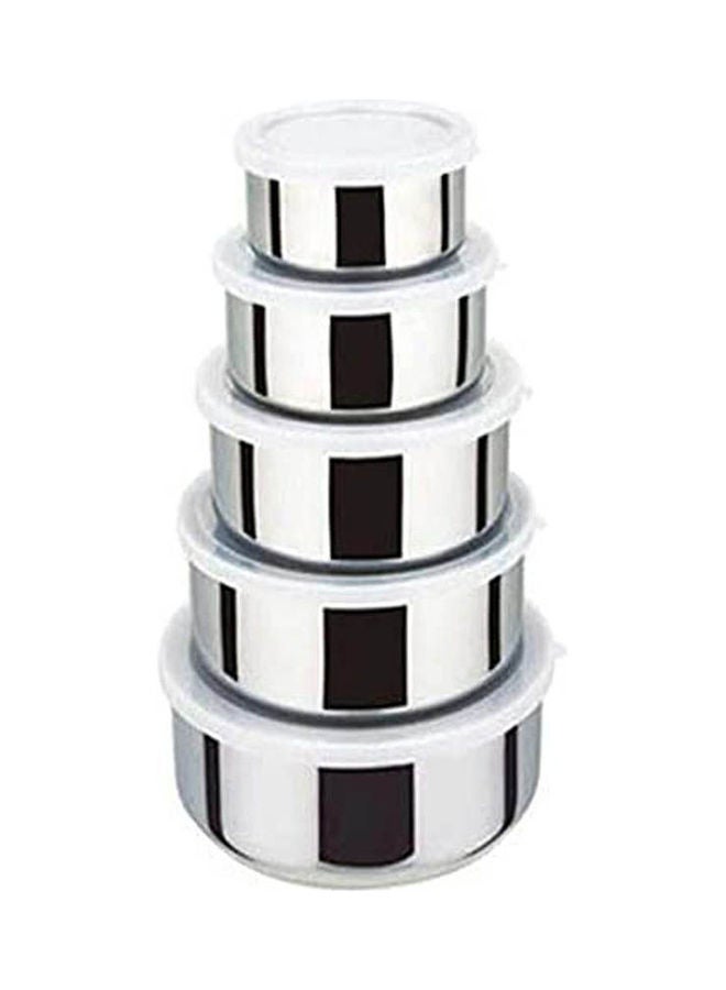 Set Of Stainless Steel Cans 5 Pieces Silver - Image 1