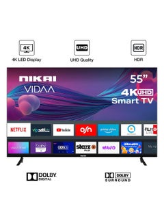 55 Inch VIDAA OS, 4K Smart TV, UHD Quality, Dolby Vision, Smooth Motion, Quad Core Processor, Game Mode Plus, Official Apps YouTube, Netflix, Shahid UHD55SVDLED1 Black