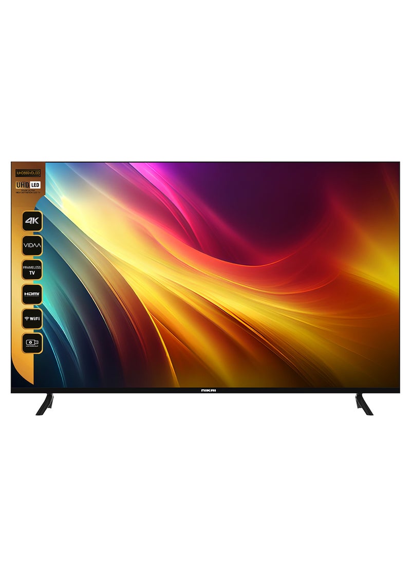 NIKAI - 55 Inch VIDAA OS, 4K Smart TV, UHD Quality, Dolby Vision, Smooth Motion, Quad Core Processor, Game Mode Plus, Official Apps YouTube, Netflix, Shahid UHD55SVDLED1 Black - Image 1