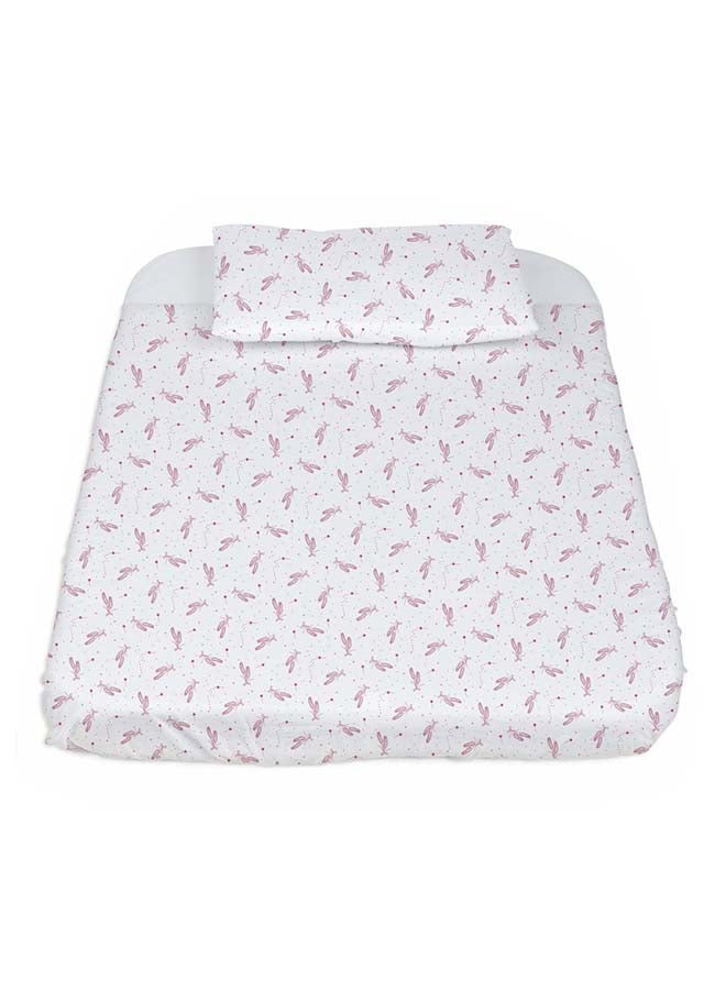 Chicco - Crib Set 3 Pcs (Fitted Sheet, Upper Sheet, Pillow Case) For Next2Me Air/Magic, Pink Ballet - Image 1