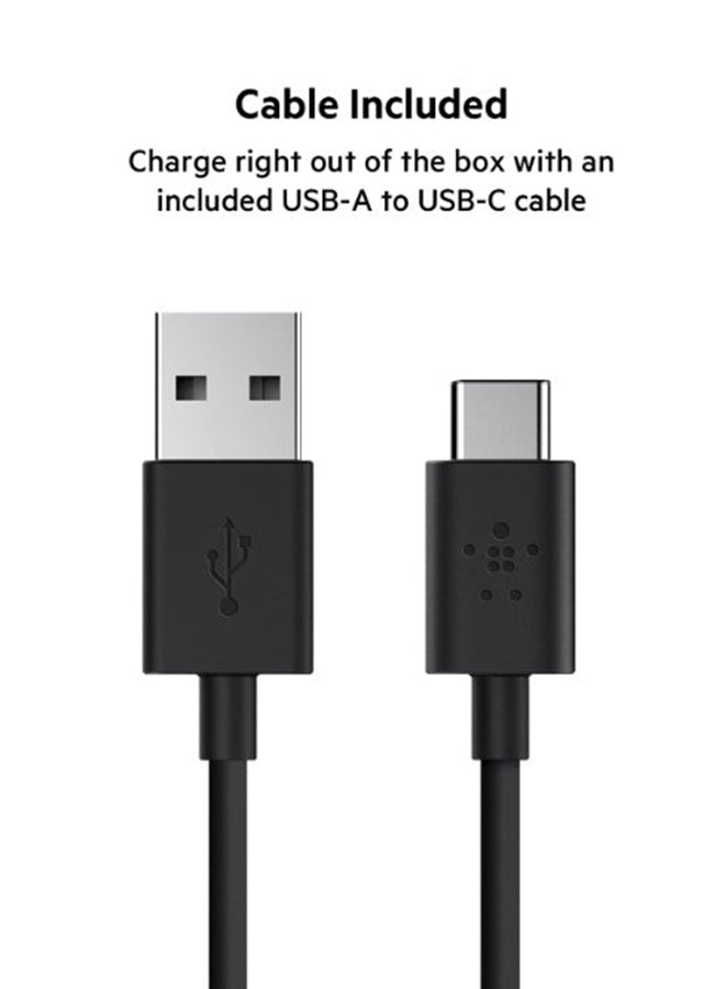 باور بنك بمنفذي USB Type-C 10000 mAh لون أسود.