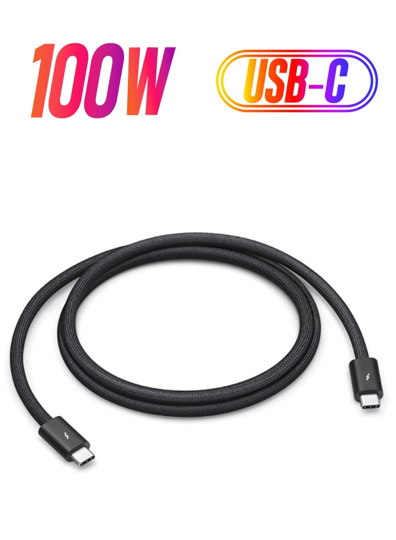 Apple - Thunderbolt 4 (USB‑C) Pro Cable (1 m) Black - Image 1