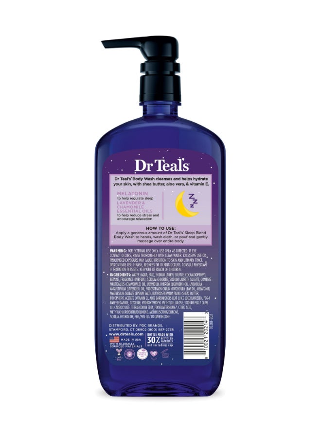 Dr Teal's Sleep Blend Body Wash with Pure Epsom Salt & Melatonin - Promotes a Better Night's Sleep with Lavender & Chamomile Oils 710ml - Image 2