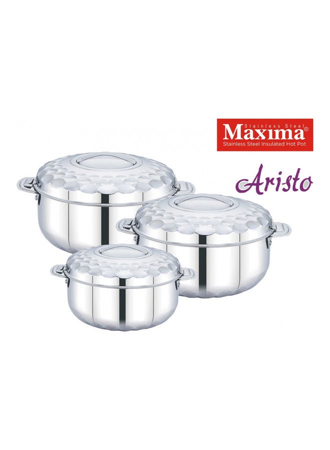 Maxima - 3 Piece Stainless Steel Casserole Set Silver 3 Pieceml - Image 1
