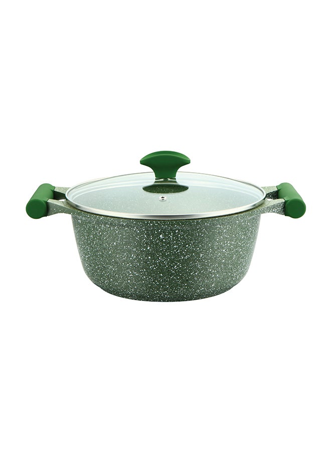 Prestige Granite Non-Stick Aluminium Sauce Pan With Lid Green 24cm - Image 1