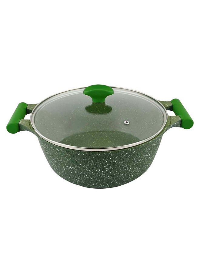 Prestige Granite Non-Stick Aluminium Sauce Pan With Lid Green 24cm - Image 2