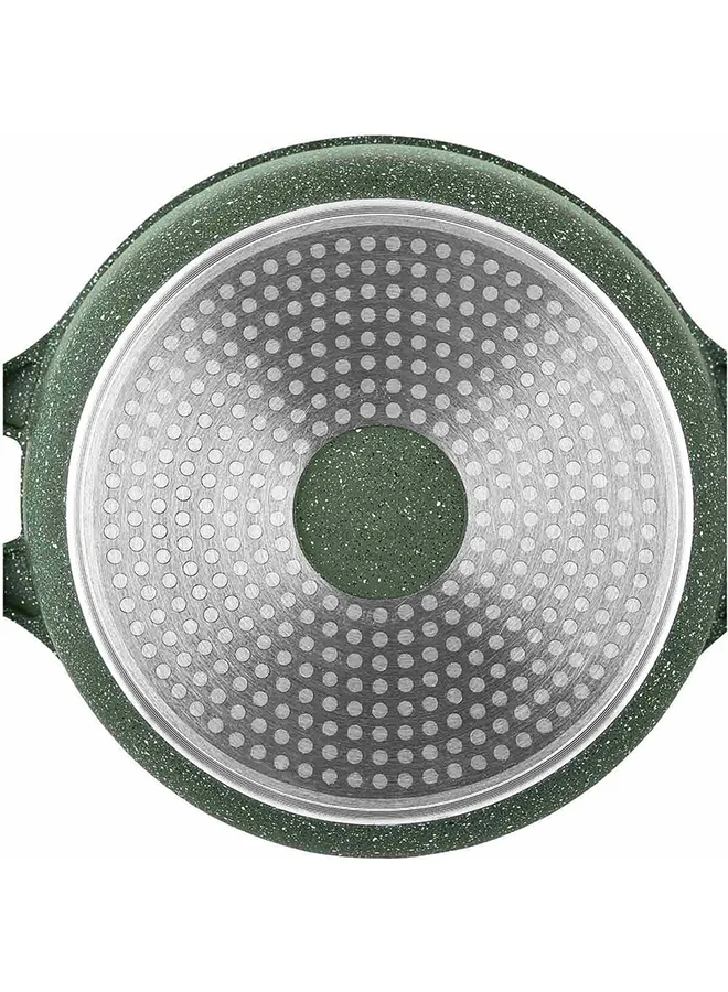 Prestige Granite Non-Stick Aluminium Sauce Pan With Lid Green 24cm