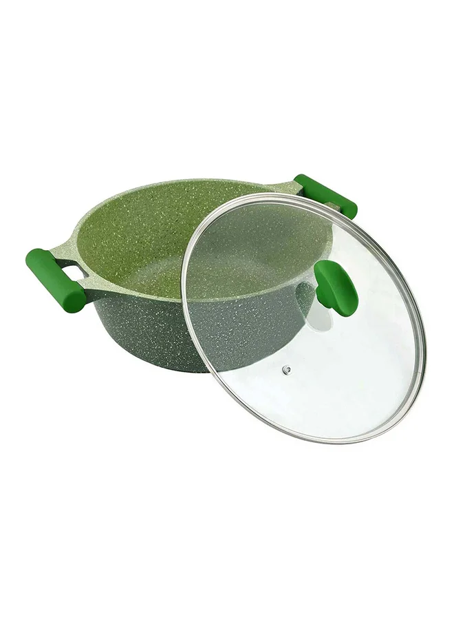 Prestige Granite Non-Stick Aluminium Sauce Pan With Lid Green 24cm