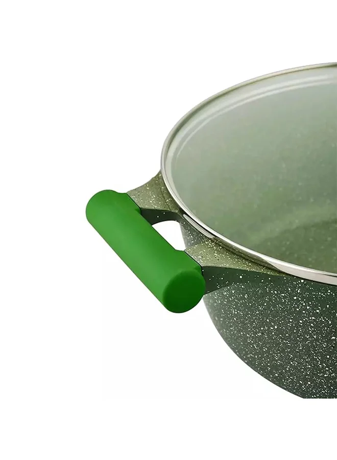 Prestige Granite Non-Stick Aluminium Sauce Pan With Lid Green