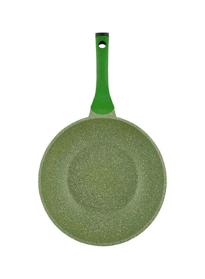 Prestige Granite Non-Stick Aluminium Wok Pan With Lid Green 30cm  - Image 4
