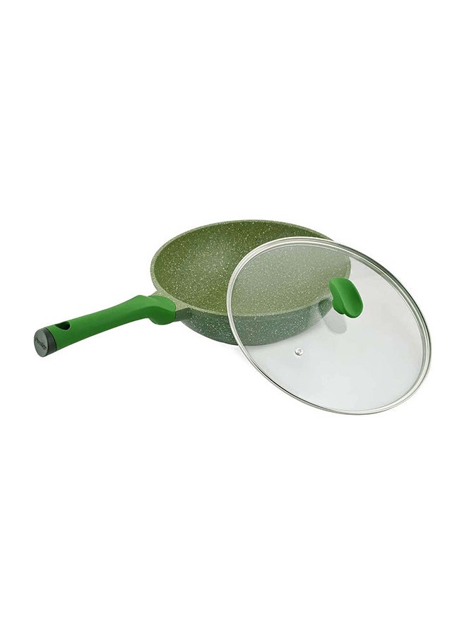 Prestige Granite Non-Stick Aluminium Wok Pan With Lid Green 30cm  - Image 5