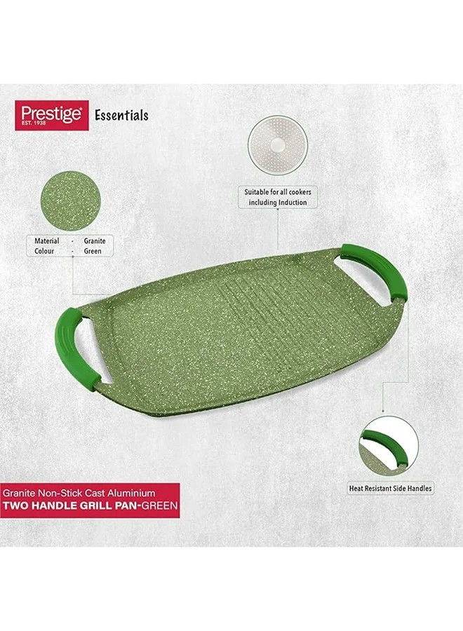 Prestige Granite Non-Stick Aluminium Two Handle Grill Pan Green 36cm
