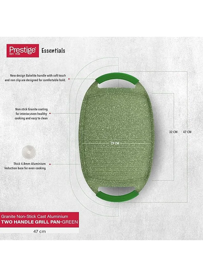Prestige Granite Non-Stick Aluminium Two Handle Grill Pan Green 36cm