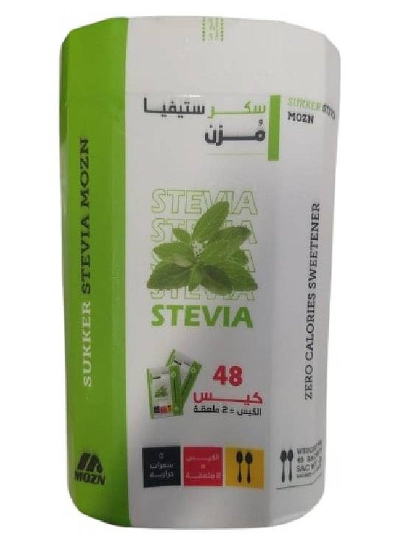 Mozn Sukker Stevia 48 Sachets- 2 Spoonful-Diet Sugar Sweetener 2grams - Image 1