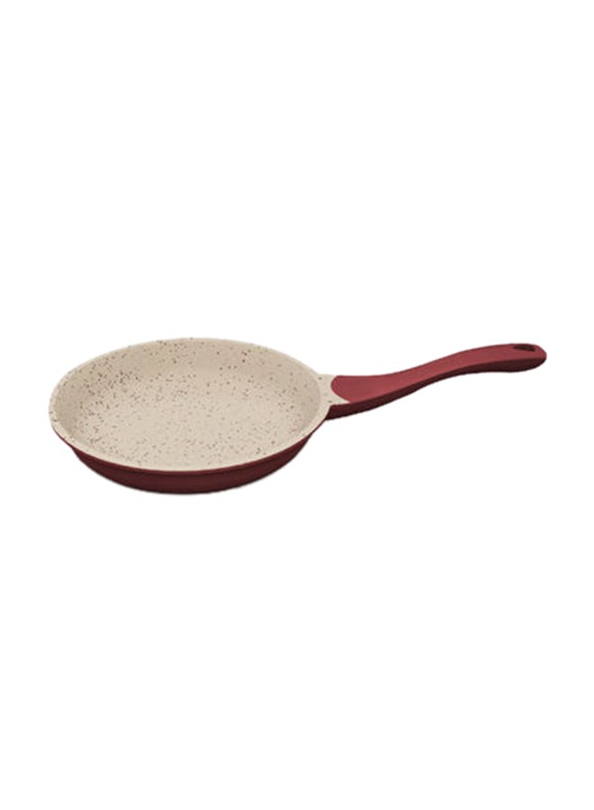 DELICI - Granite Coated Die Cast Aluminium Fry Pan 24cm (DGDN FP24M), Granite Coated Body, Uniform Heat Distribution, Scratch & Abrasion Resistant, Oven Safe, Corrosion Resistant, Dishwasher Safe, High-Grade Die Cast Aluminium Red and Cream 24cmcm - Image 1